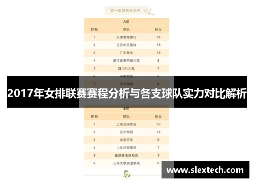 2017年女排联赛赛程分析与各支球队实力对比解析